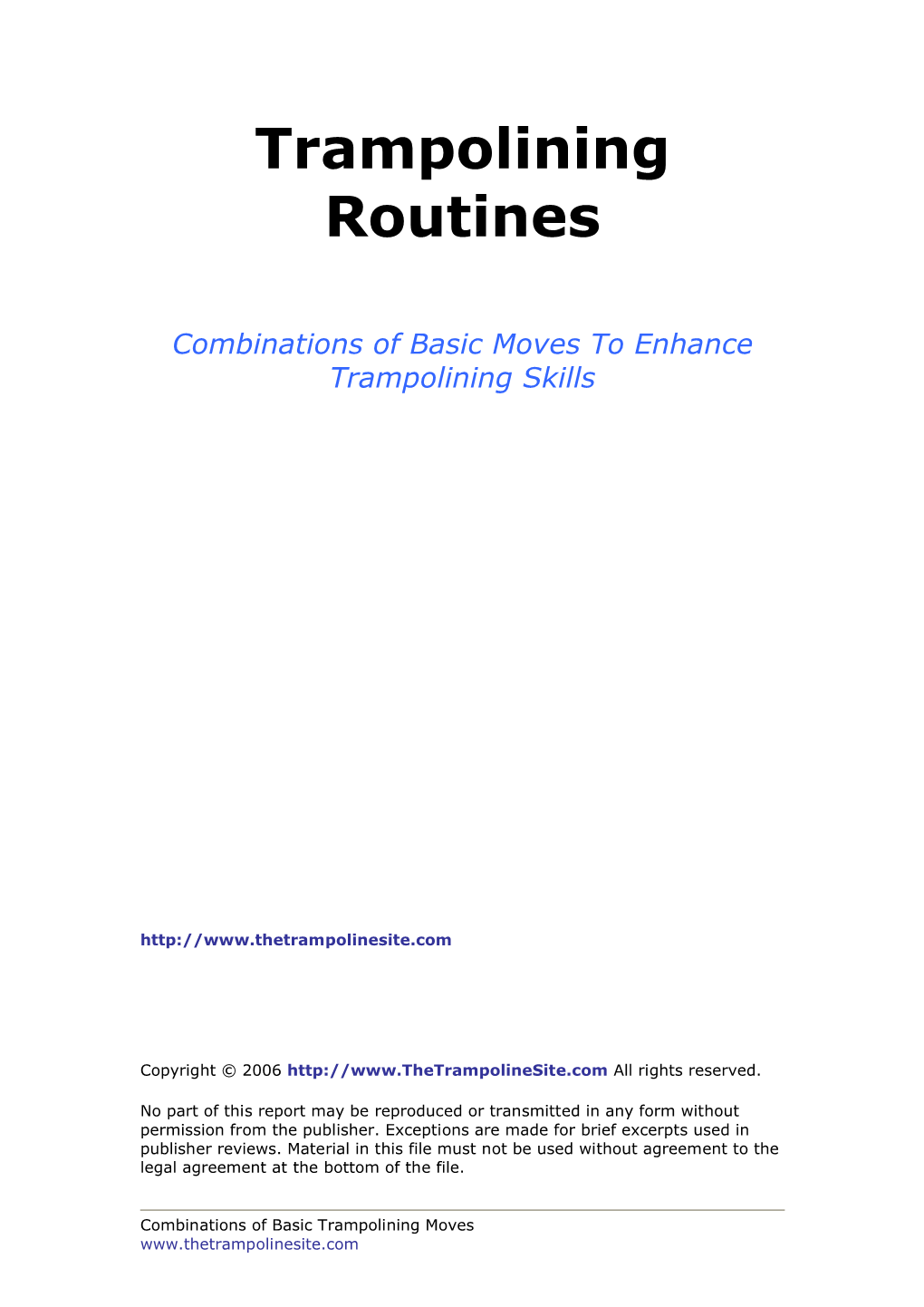 Trampolining Routines