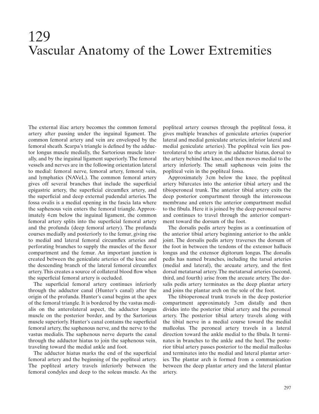 Vascular Anatomy of the Lower Extremities