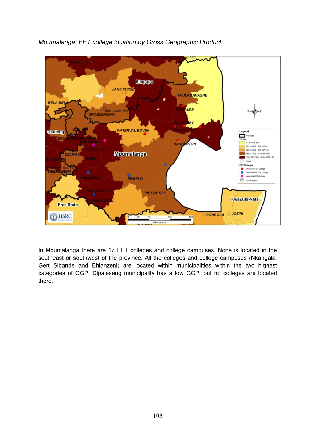 FET College Location by Gross Geographic Product