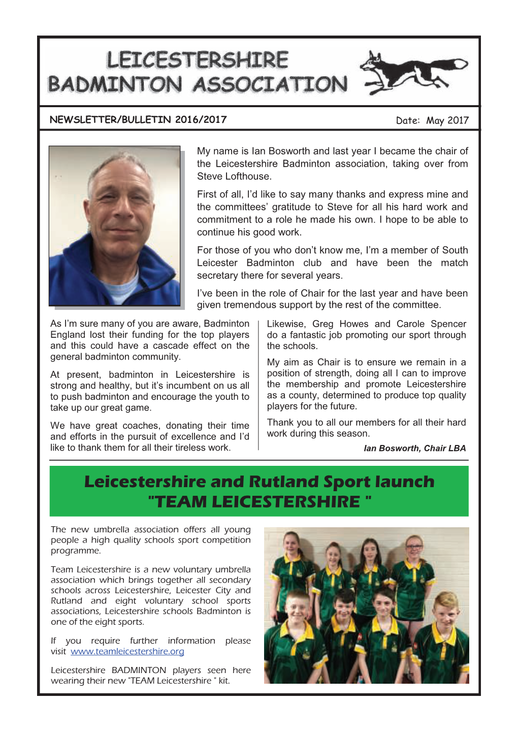 Leicestershire and Rutland Sport Launch "TEAM LEICESTERSHIRE "