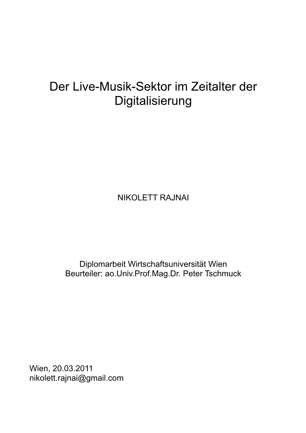 Der Live-Musik-Sektor Im Zeitalter Der Digitalisierung