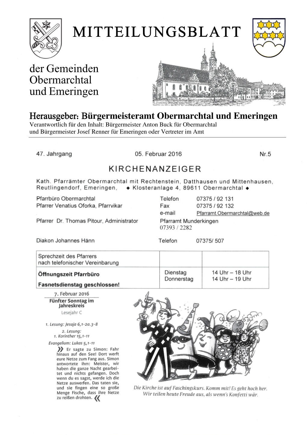 Mitteilungsblatt KW 5-2016