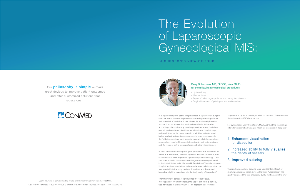 The Evolution of Laparoscopic Gynecological MIS