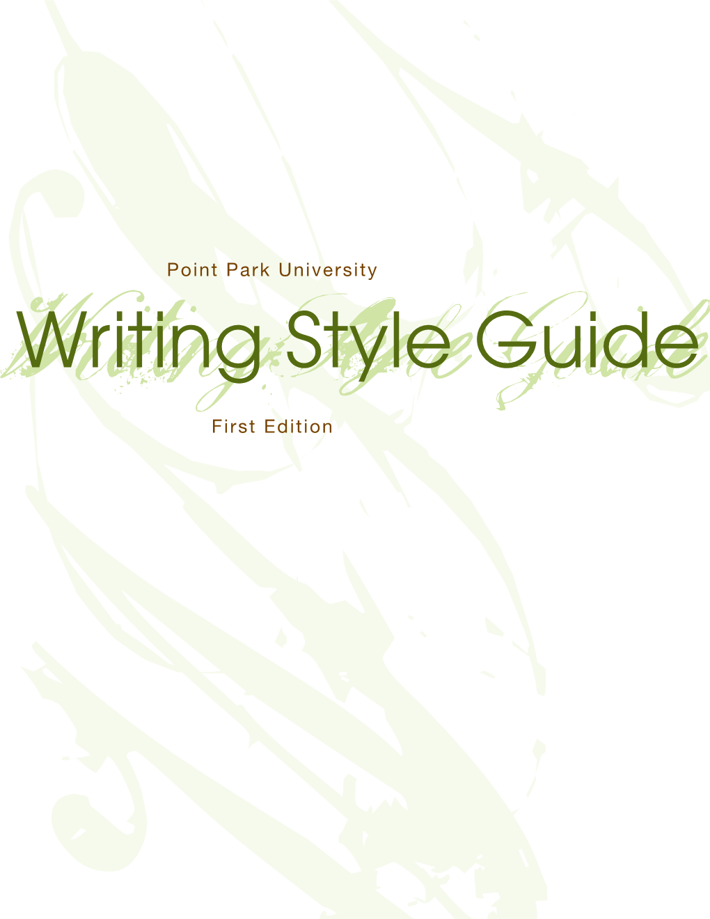 Writing Style Guide Writing Point Parkuniversity First Edition WSG Contents