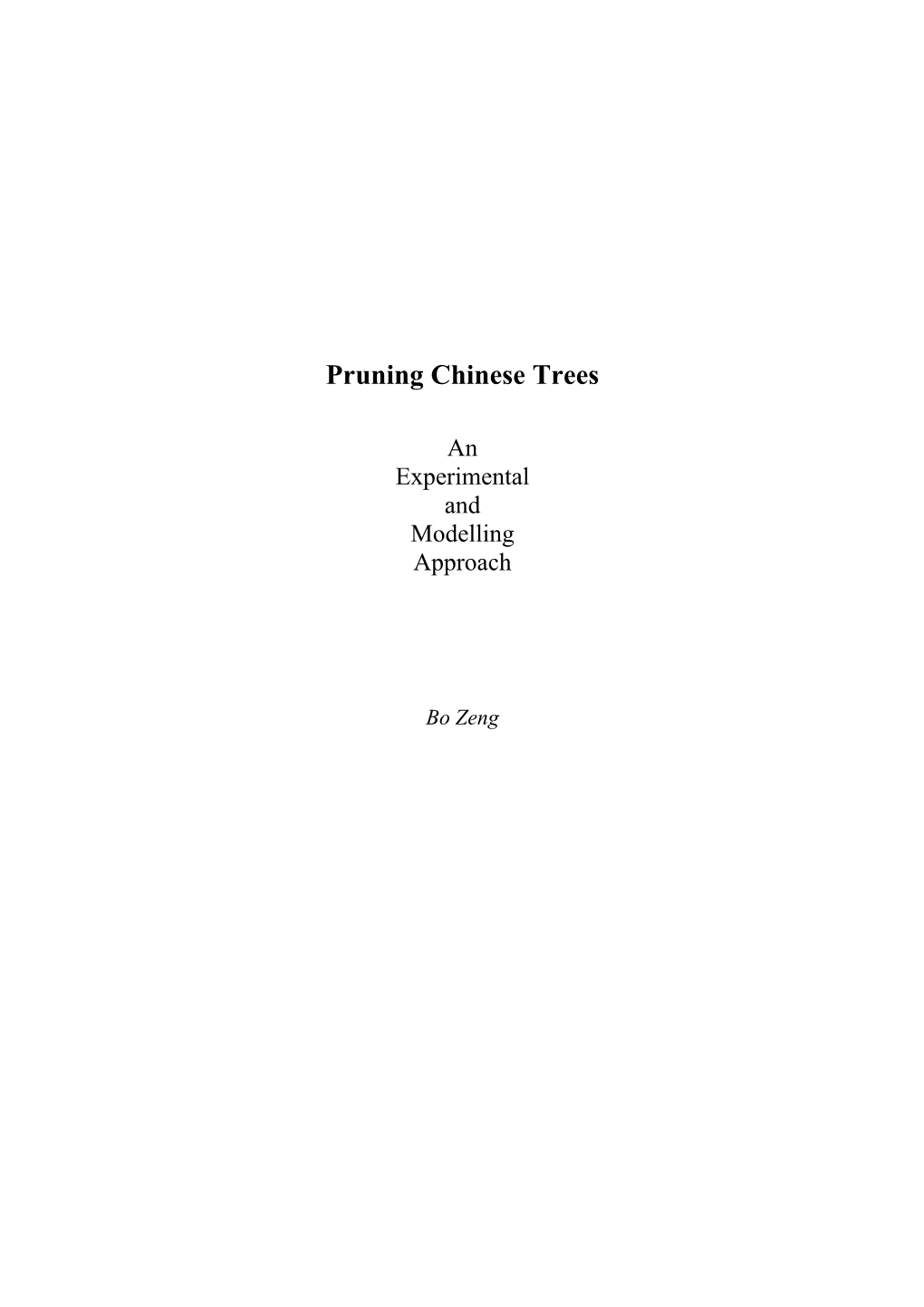 Pruning Chinese Trees