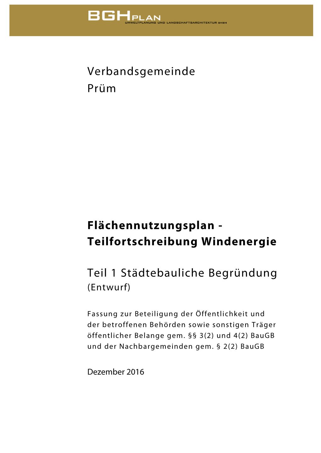 Standortkonzeption Windenergie Verbandsgemeinde Hillesheim