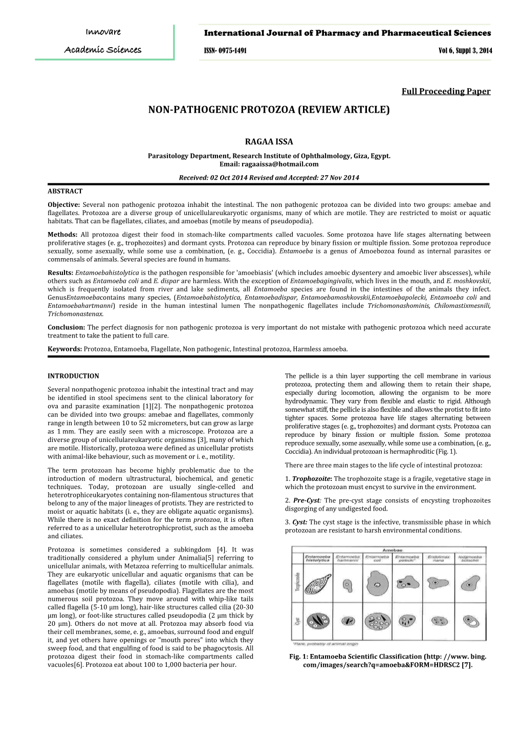 Non-Pathogenic Protozoa (Review Article)