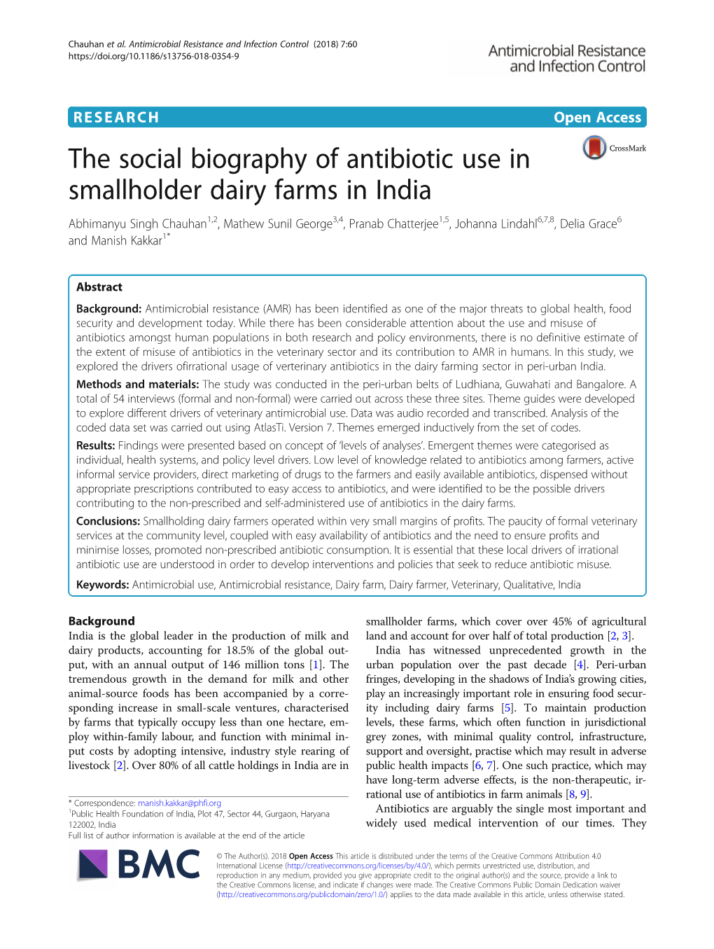 The Social Biography of Antibiotic Use in Smallholder Dairy Farms in India