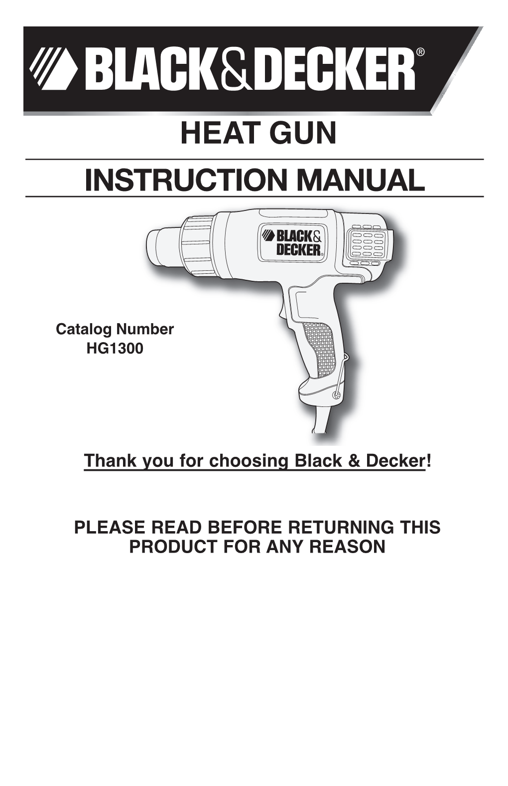 Black & Decker Power Tools Instruction Manual