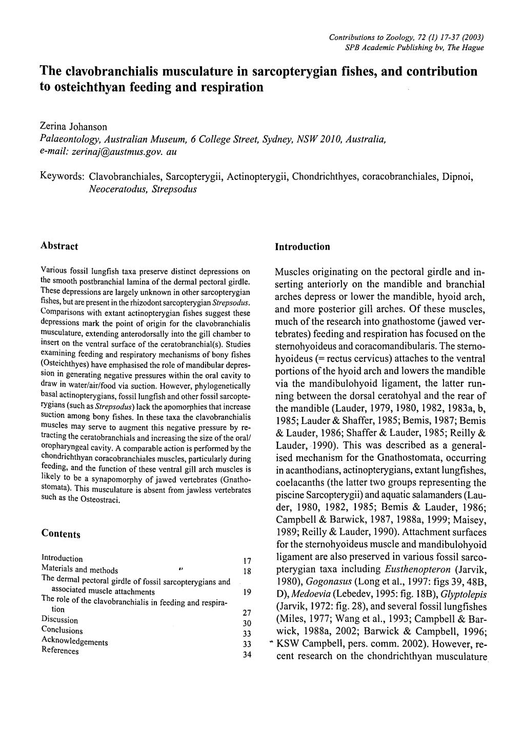 Osteichthyan Feeding and Respiration