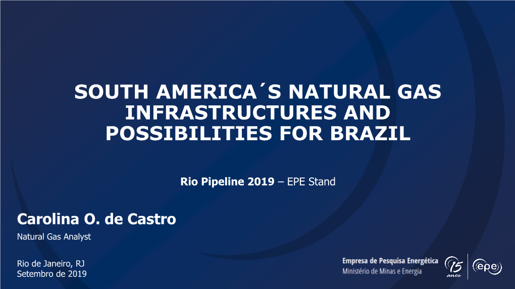 Natural Gas Infrastructures in Brazil and South America