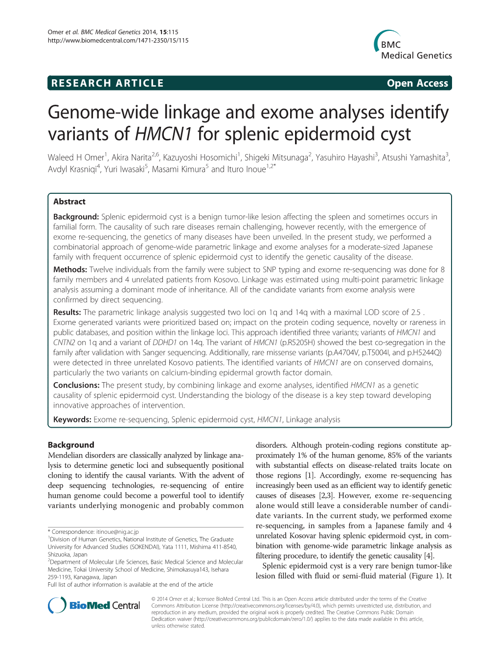 Genome-Wide Linkage and Exome Analyses Identify Variants Of