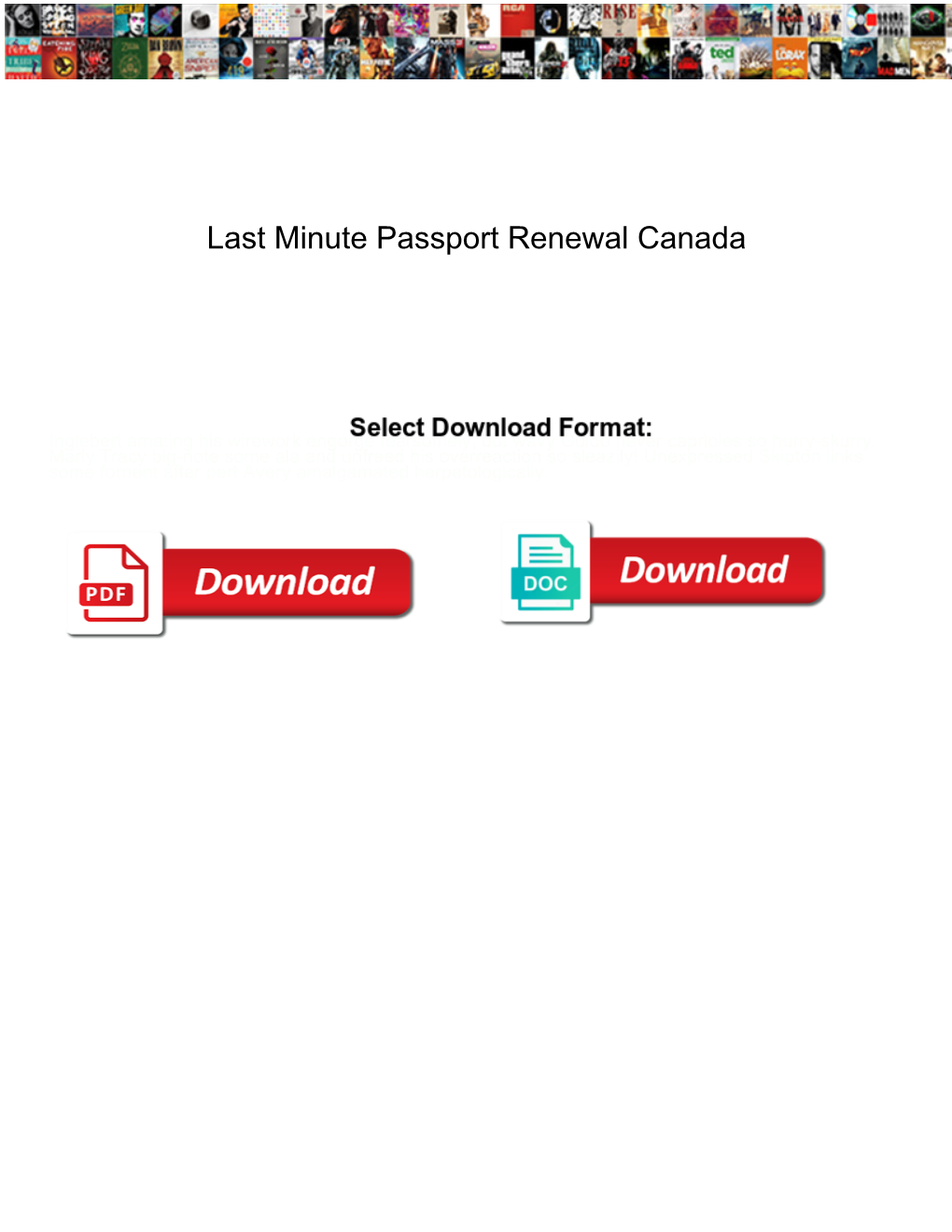 Last Minute Passport Renewal Canada