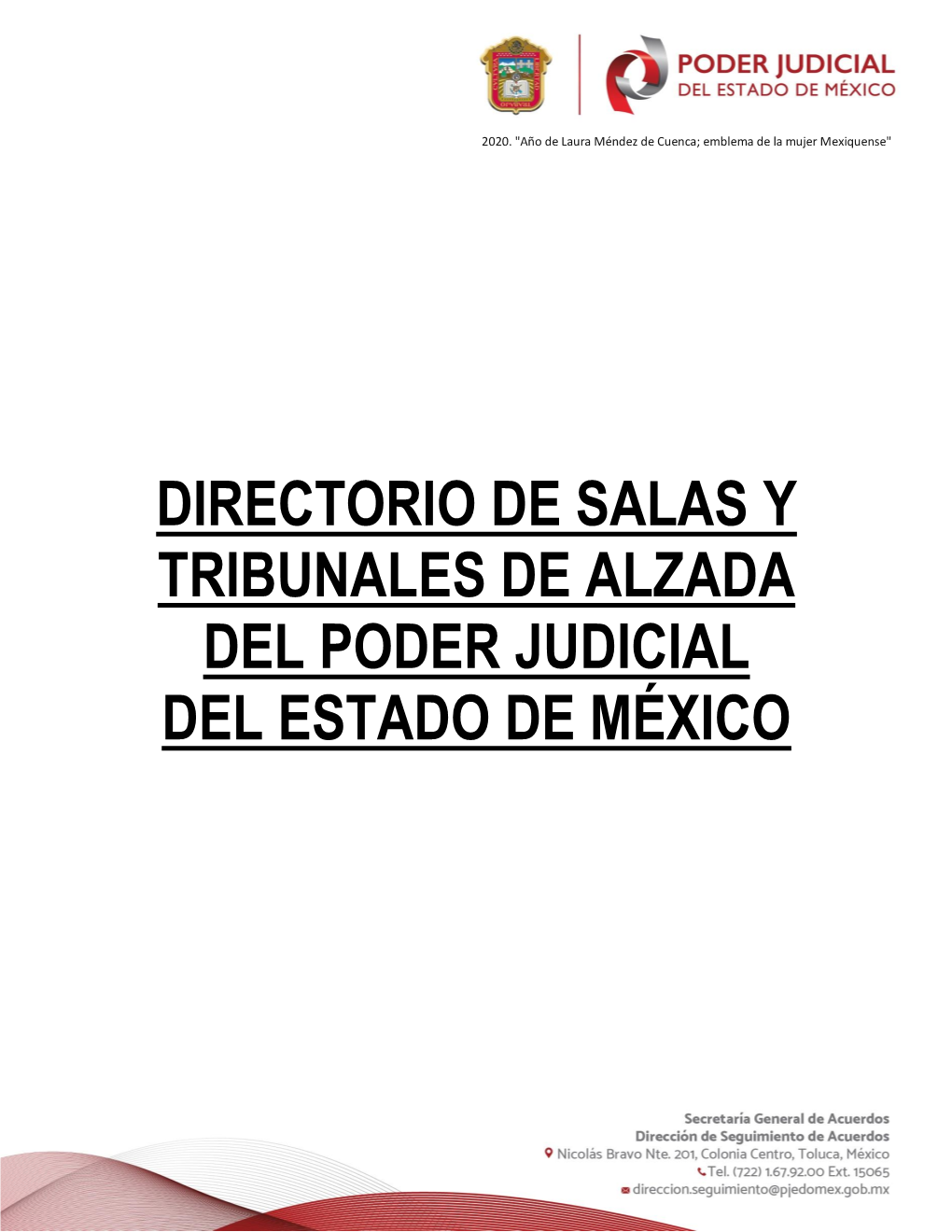 Directorio De Salas Y Tribunales De Alzada Del Poder Judicial Del Estado De México