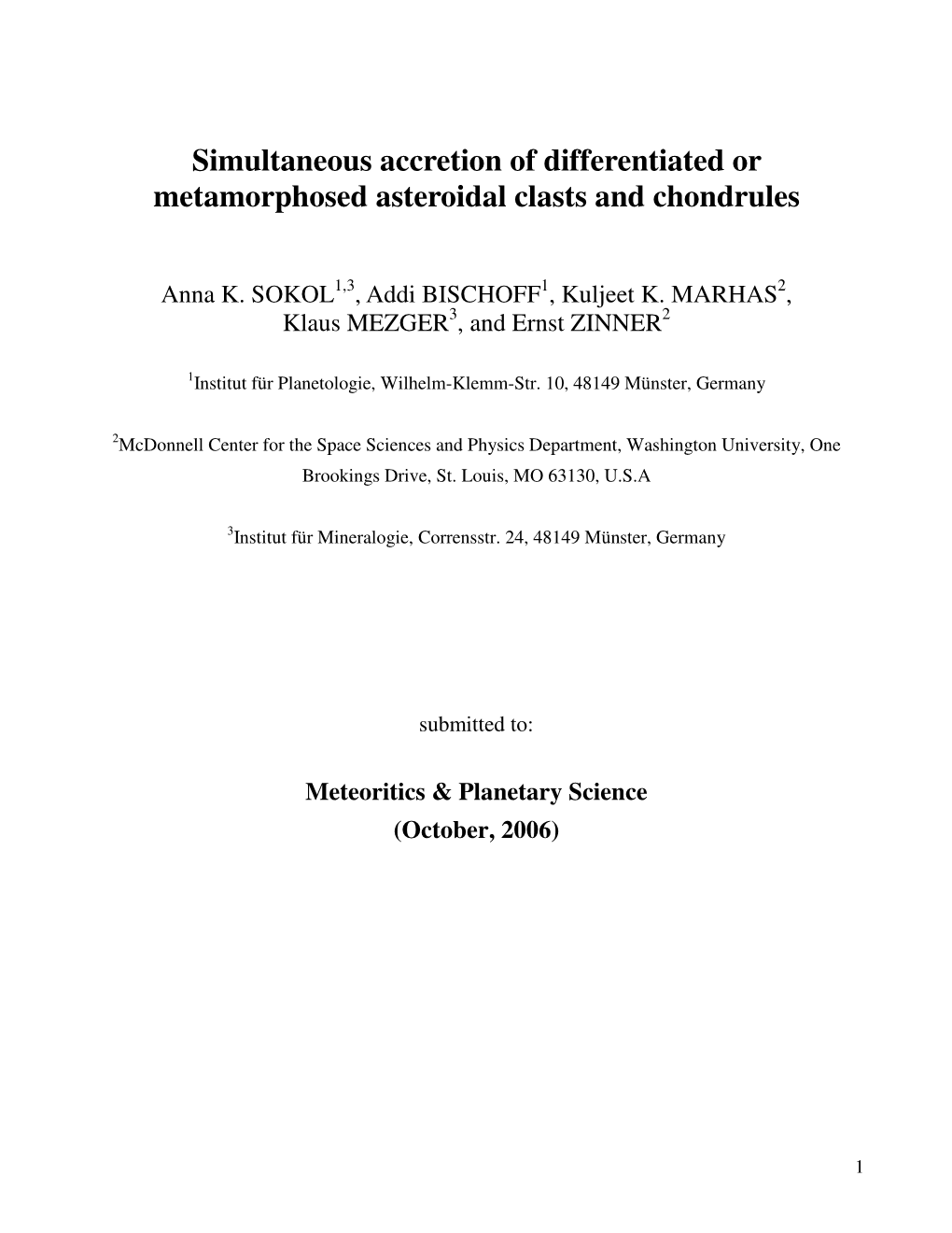 Simultaneous Accretion of Differentiated Or Metamorphosed Asteroidal Clasts and Chondrules