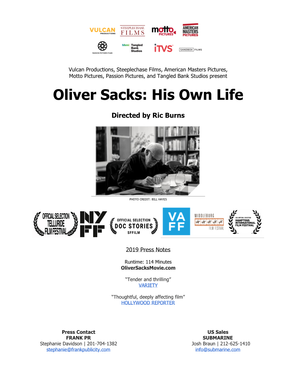 Oliver Sacks: His Own Life