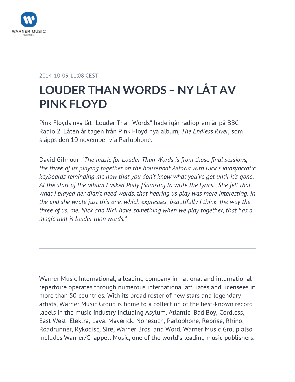 Louder Than Words – Ny Låt Av Pink Floyd