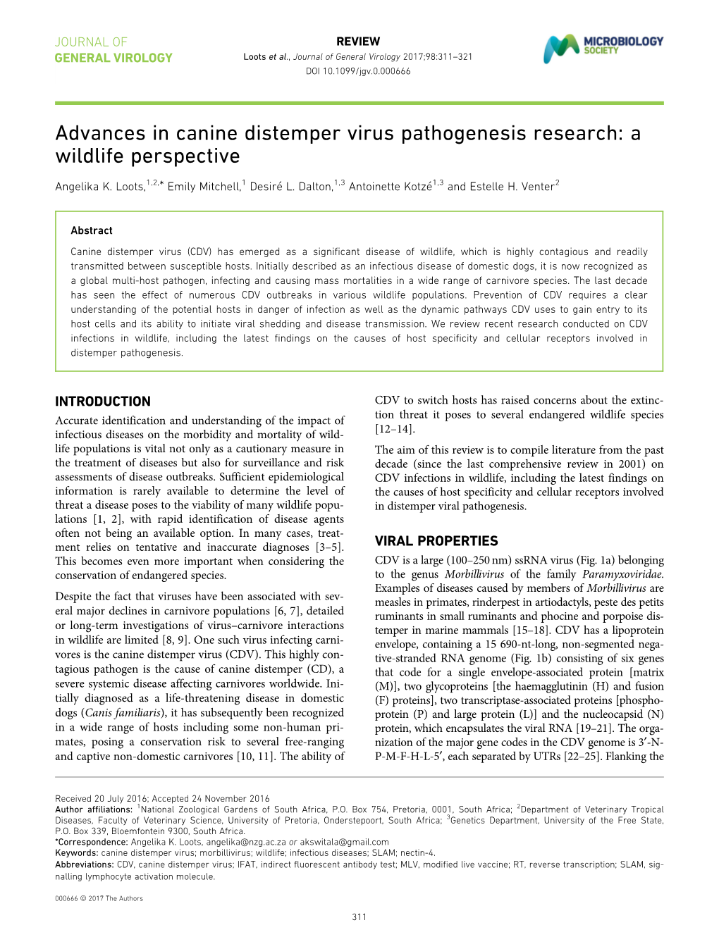 Advances in Canine Distemper Virus Pathogenesis Research: a Wildlife Perspective