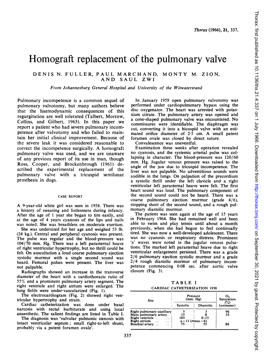 Homograft Replacement of the Pulmonary Valve