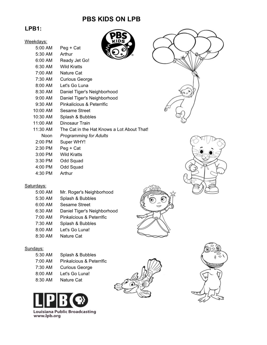 PBS Kids on LPB January 2019