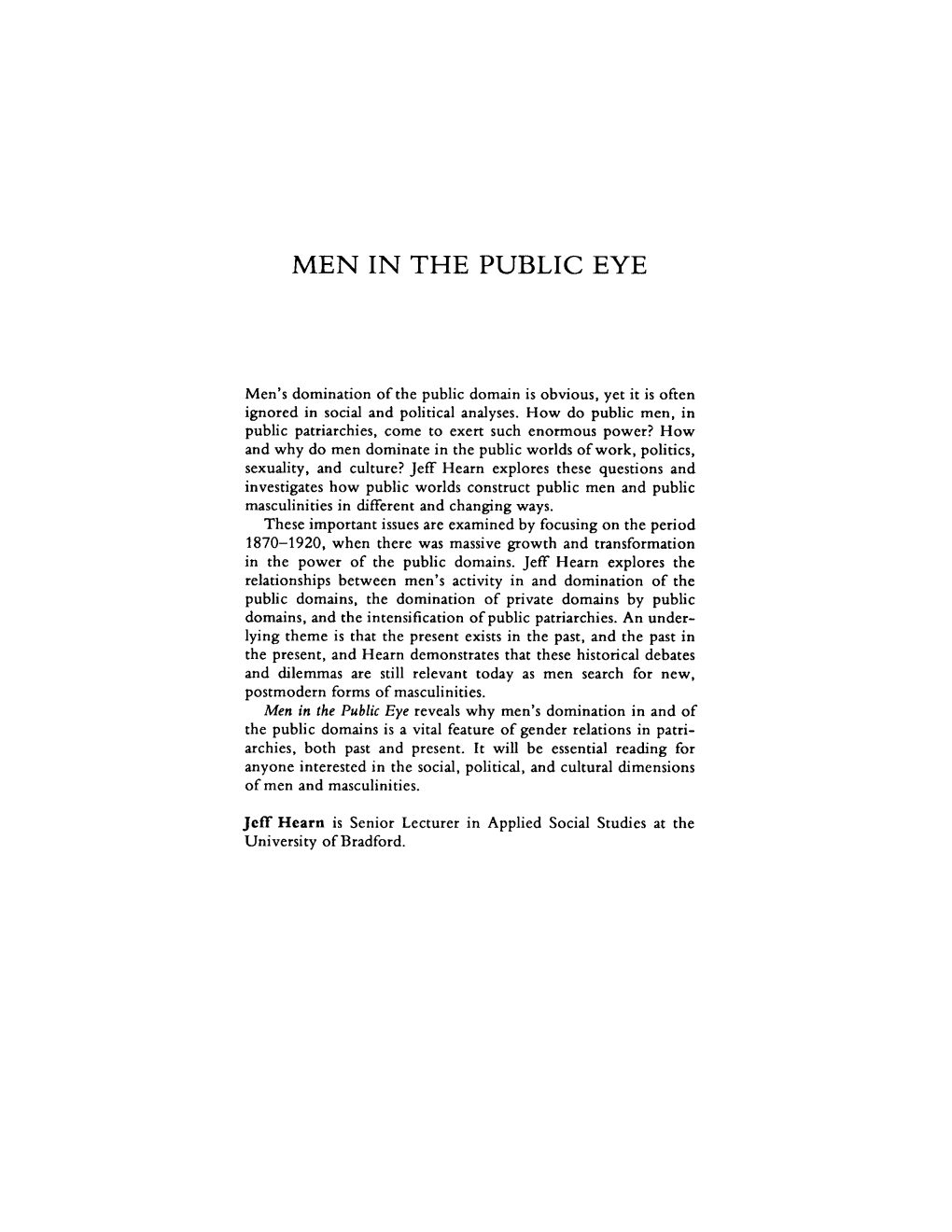 Men in the Public Eye