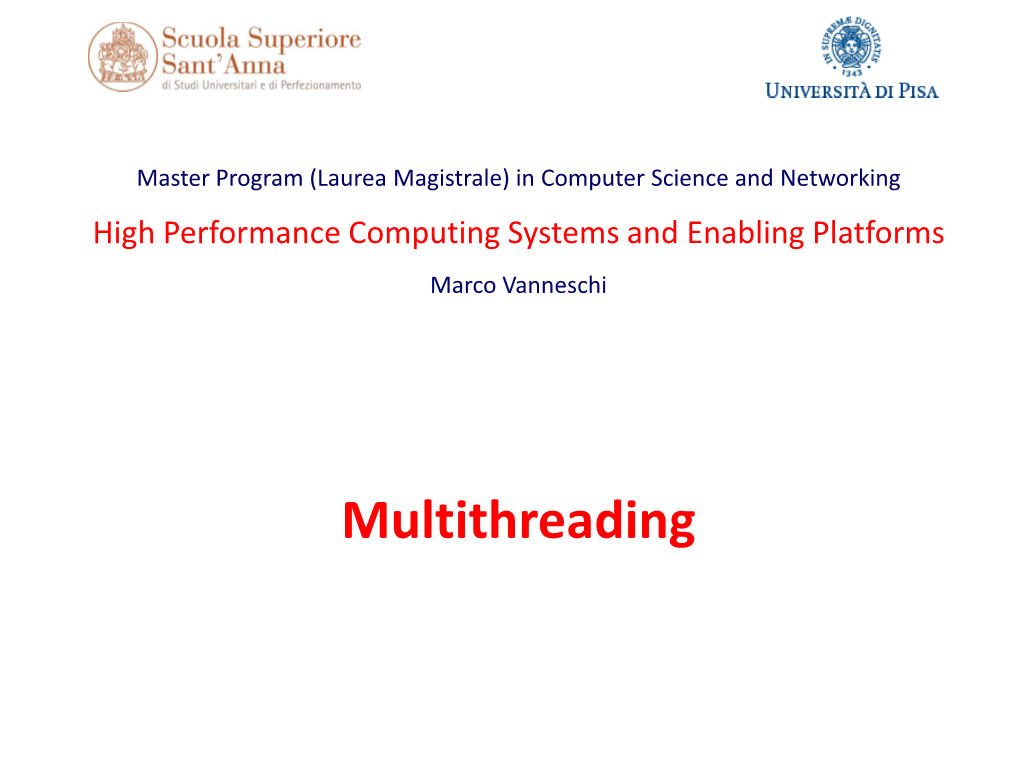 Multithreading Contents