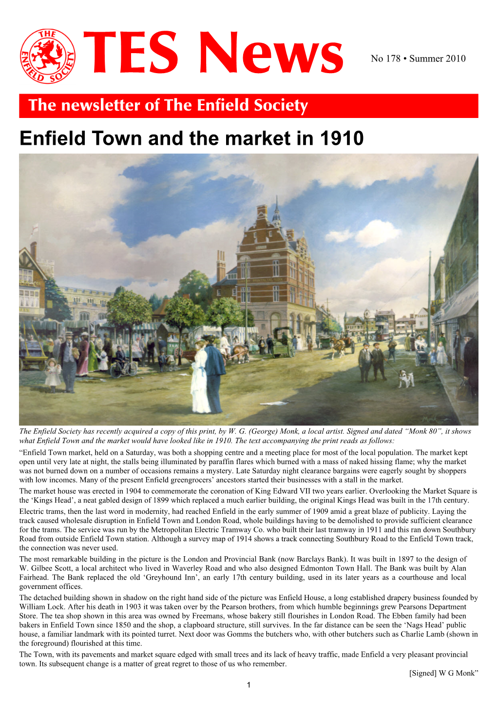 Enfield Town and the Market in 1910