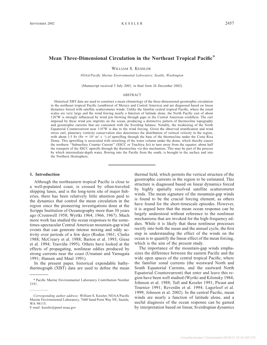 Mean Three-Dimensional Circulation in the Northeast Tropical Pacific*