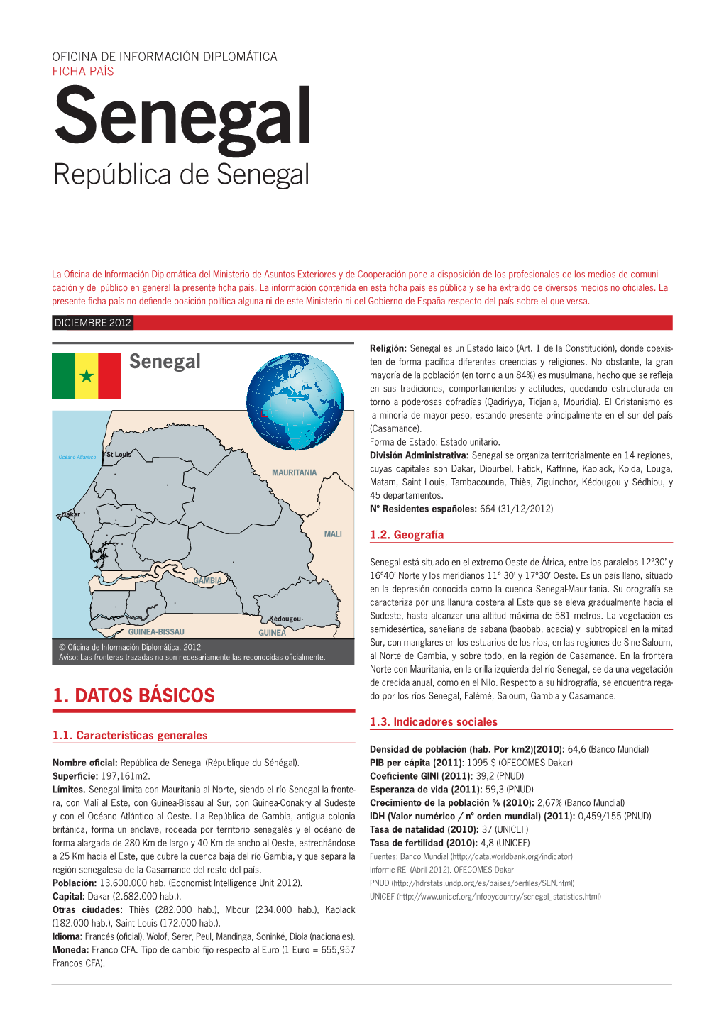 Senegal República De Senegal