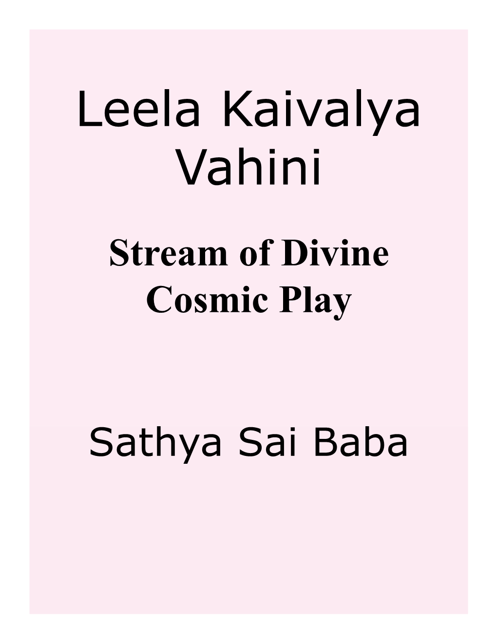 Leela Kaivalya Vahini