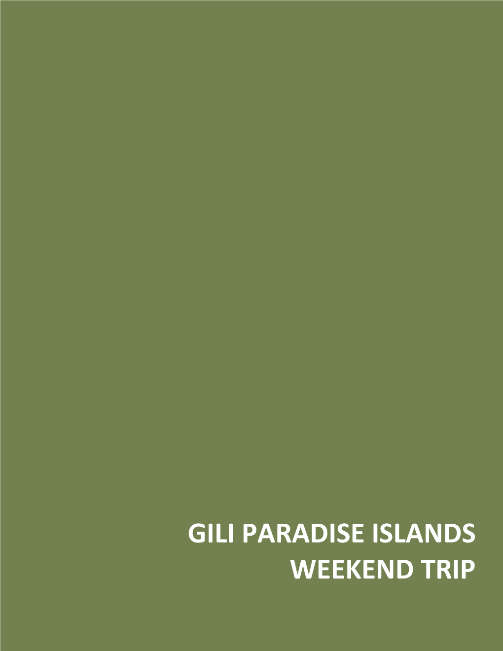 Bali Gili Islands