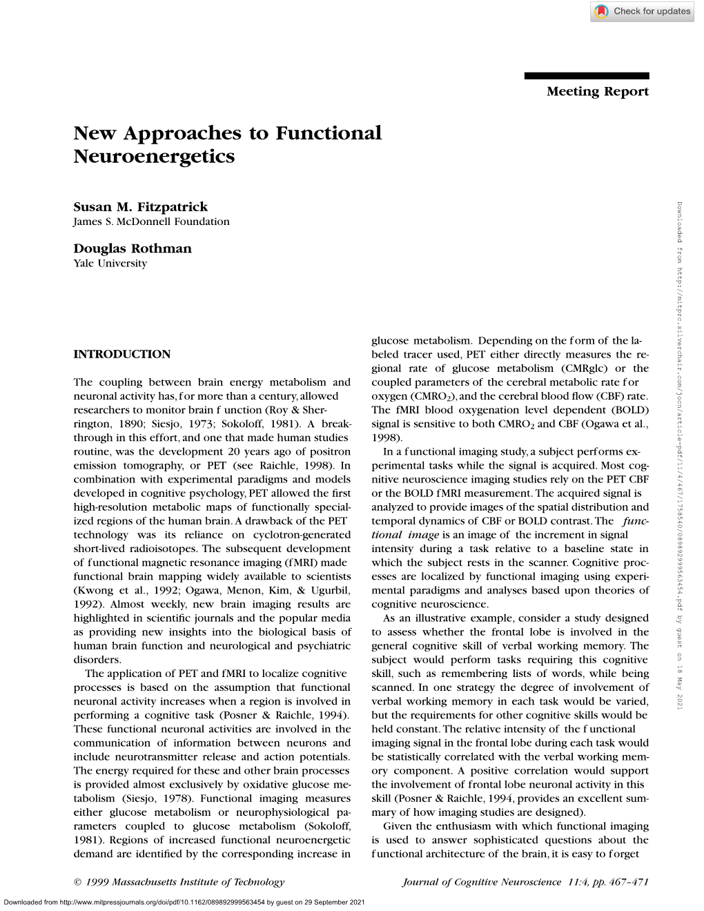 New Approaches to Functional Neuroenergetics