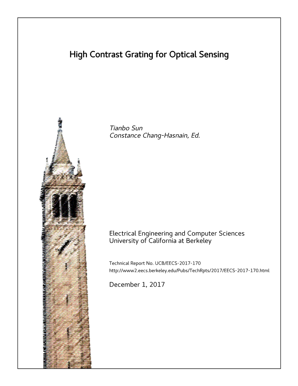 High Contrast Grating for Optical Sensing