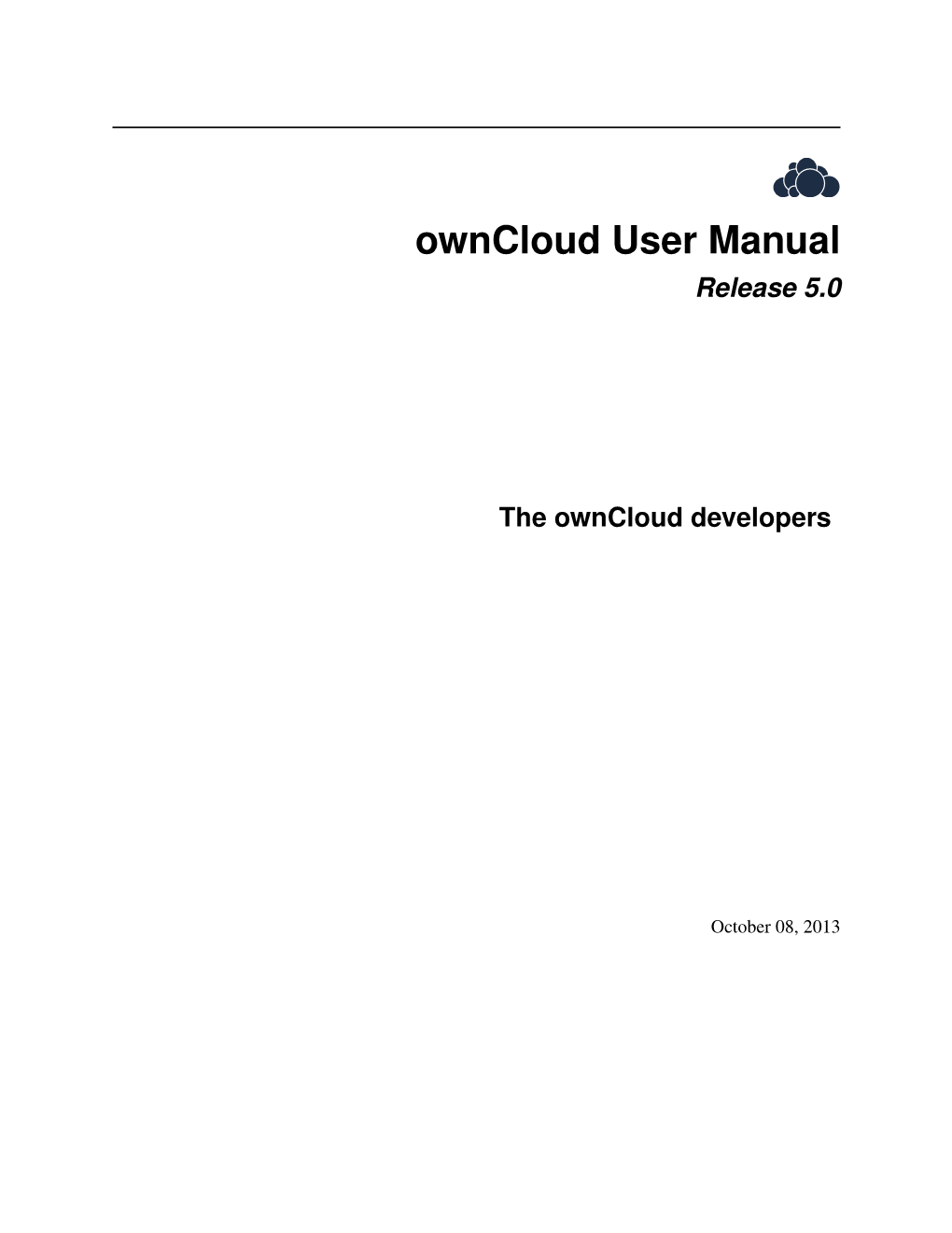 Owncloud User Manual Release 5.0