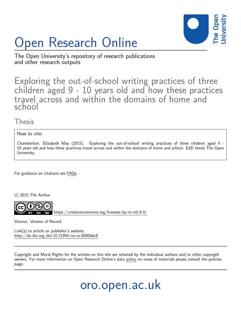 Open Research Online Oro.Open.Ac.Uk