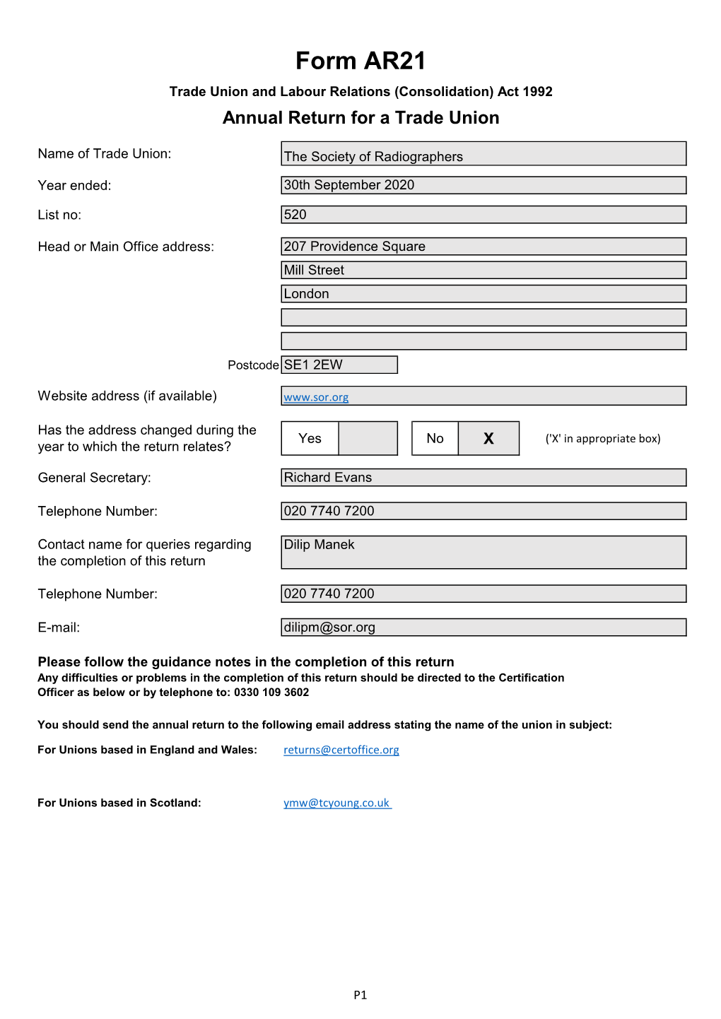 Society of Radiographers