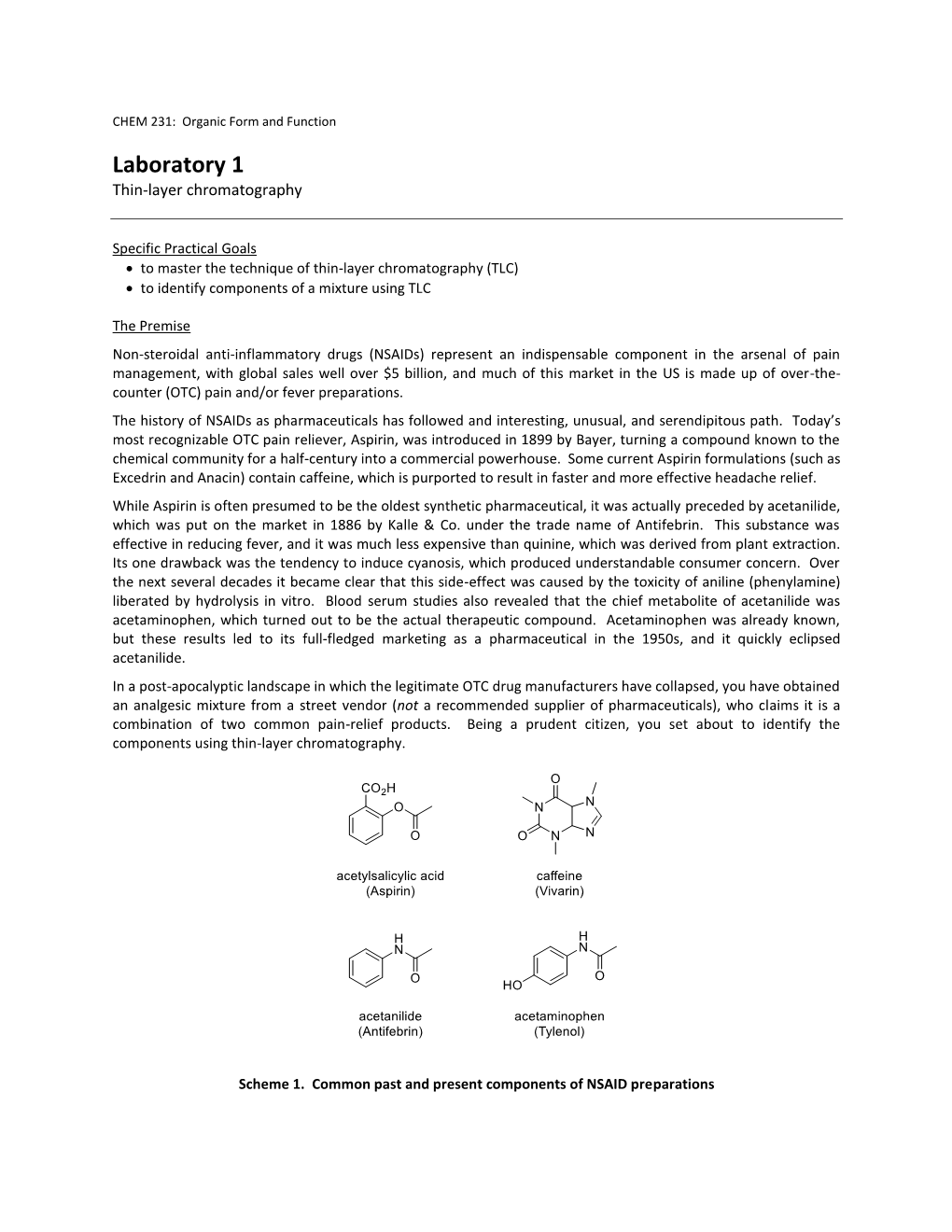 CHEM 231: Organic Form and Function