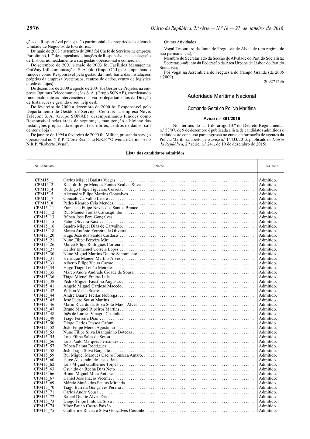 Diário Da República, 2.ª Série — N.º 18 — 27 De Janeiro De 2016