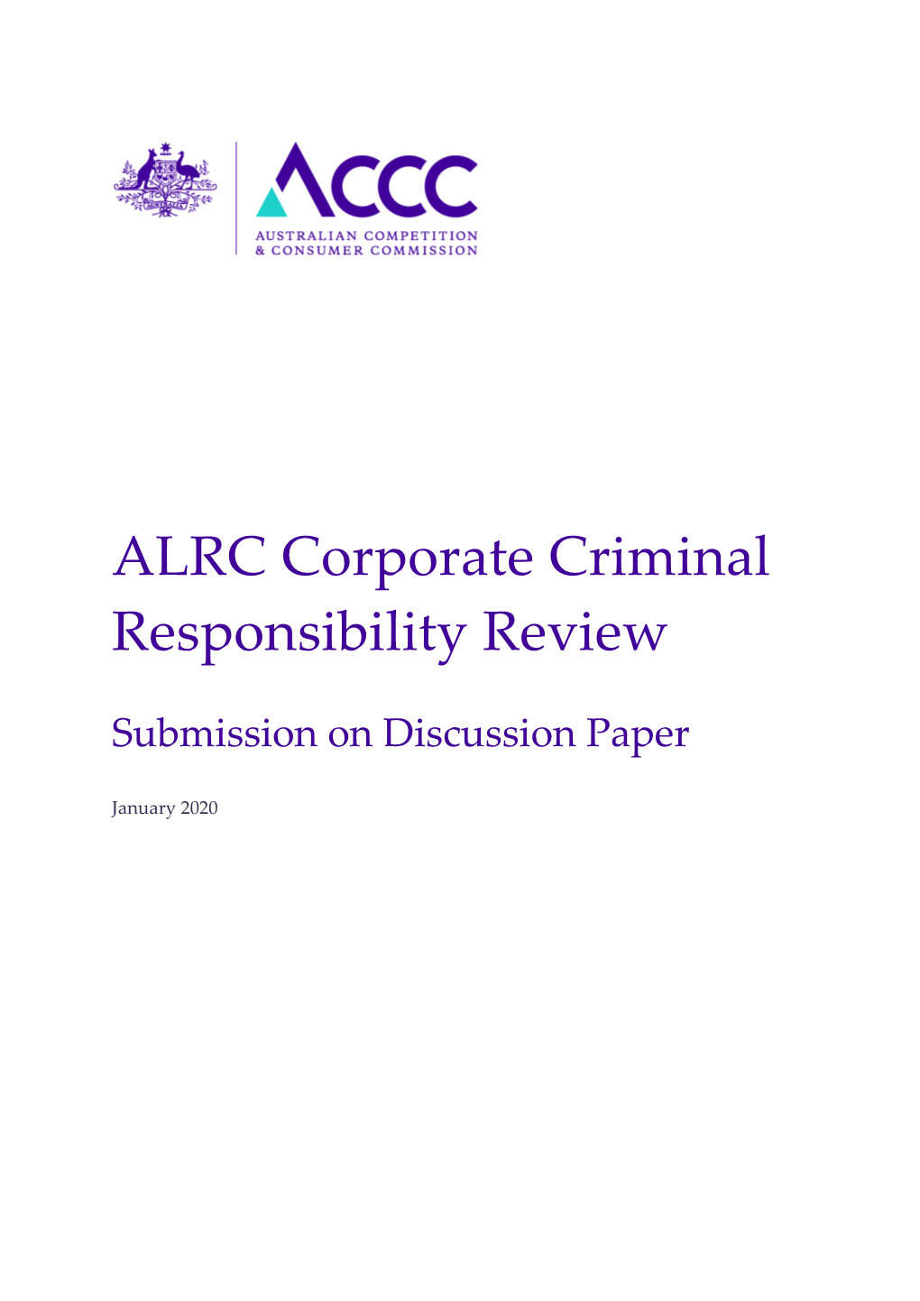 ALRC Corporate Criminal Responsibility Review