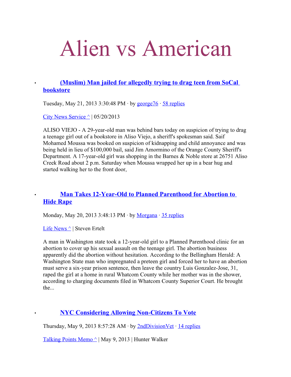 Alien Vs American