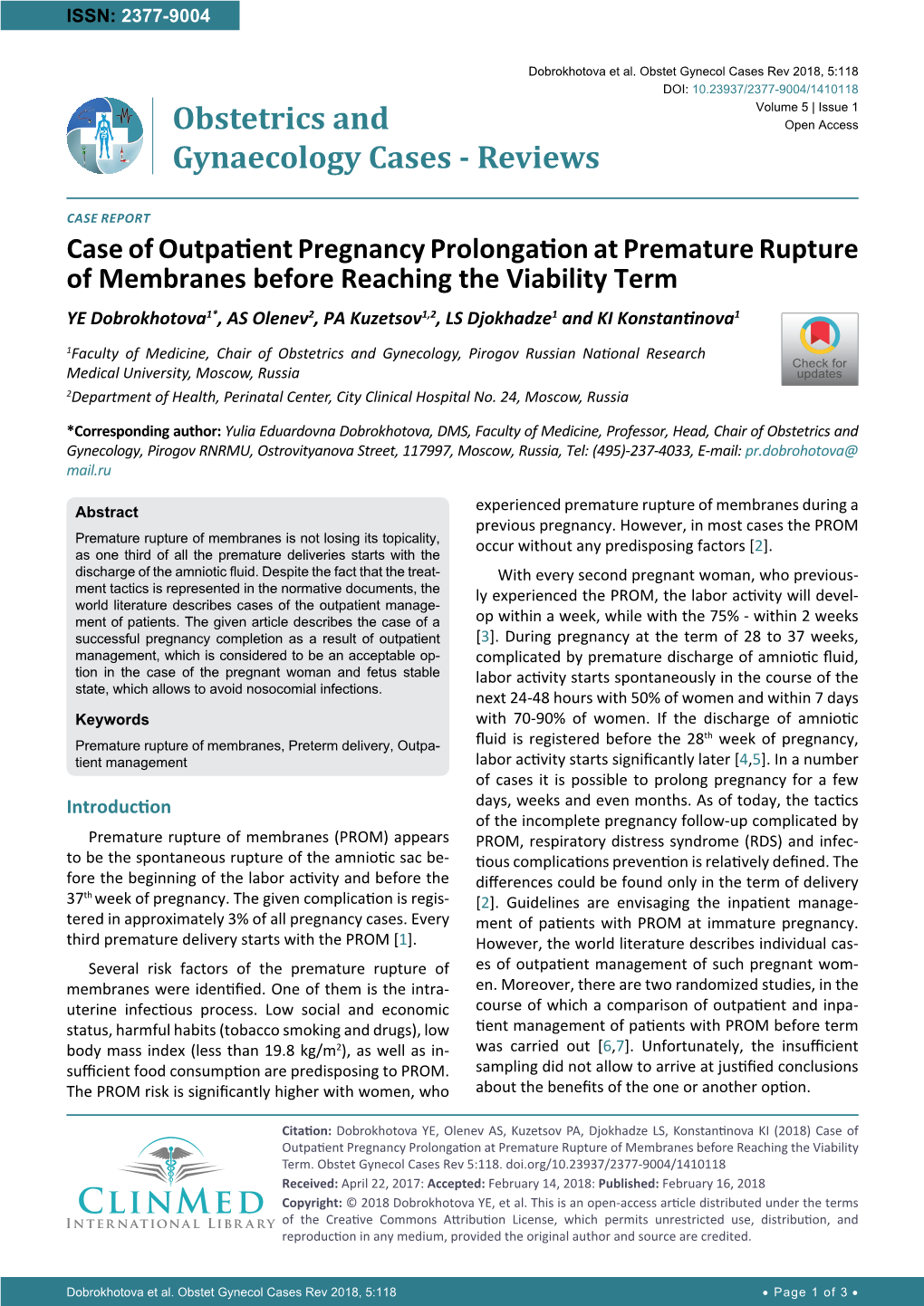 Case of Outpatient Pregnancy Prolongation at Premature Rupture