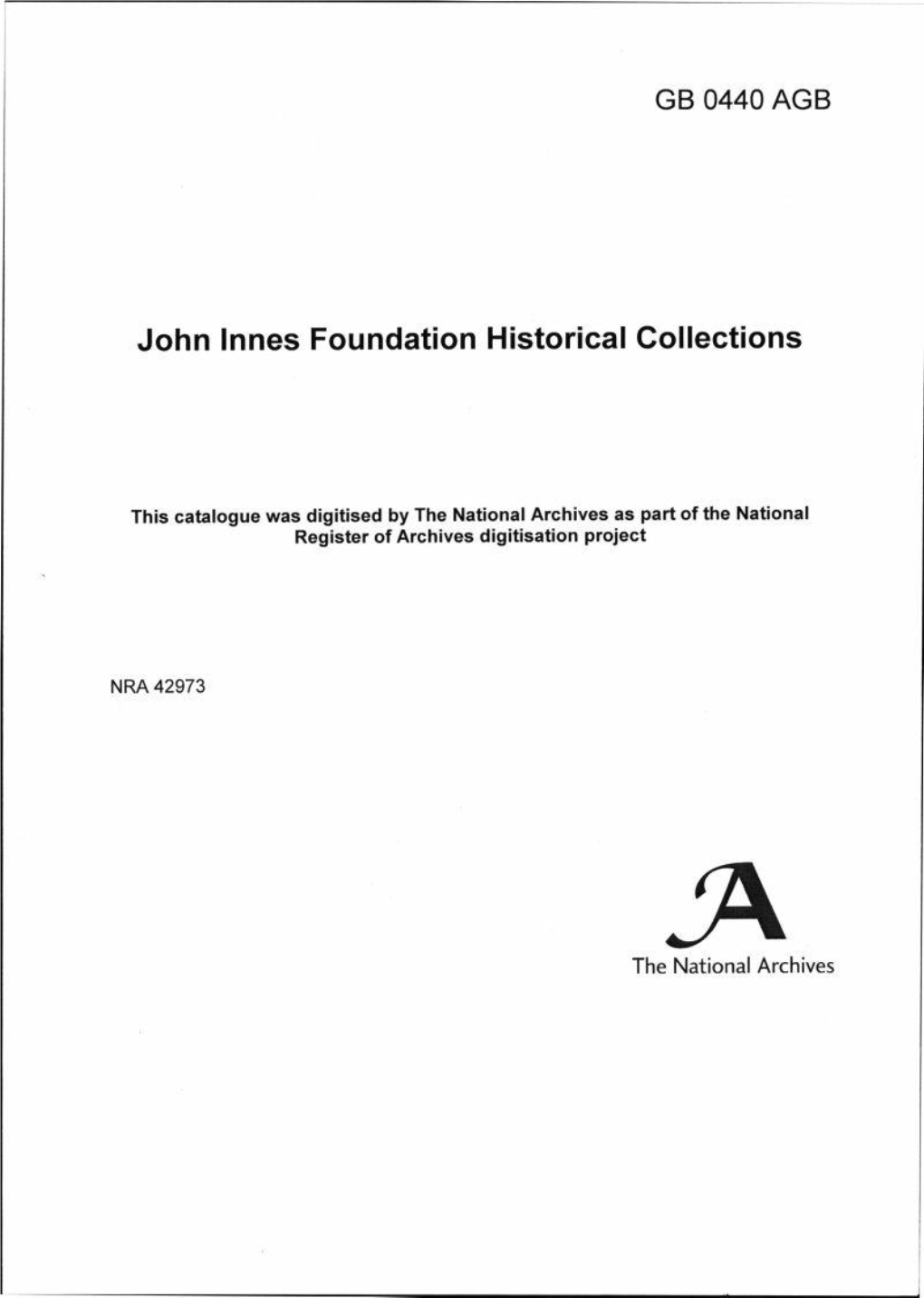 John Innes Foundation Historical Collections