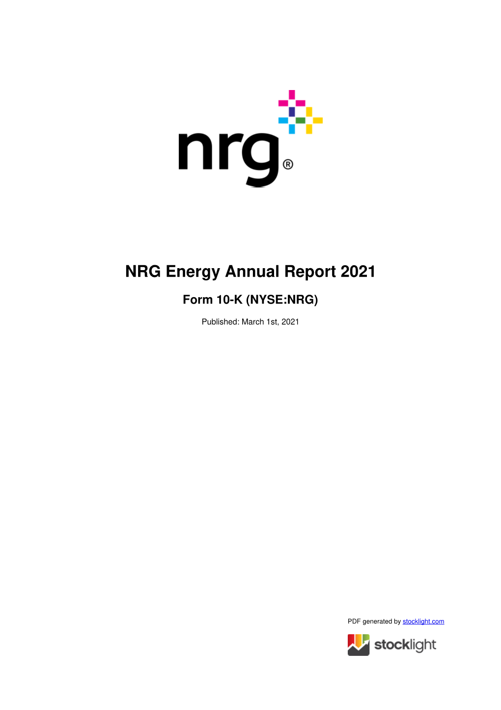NRG Energy Annual Report 2021
