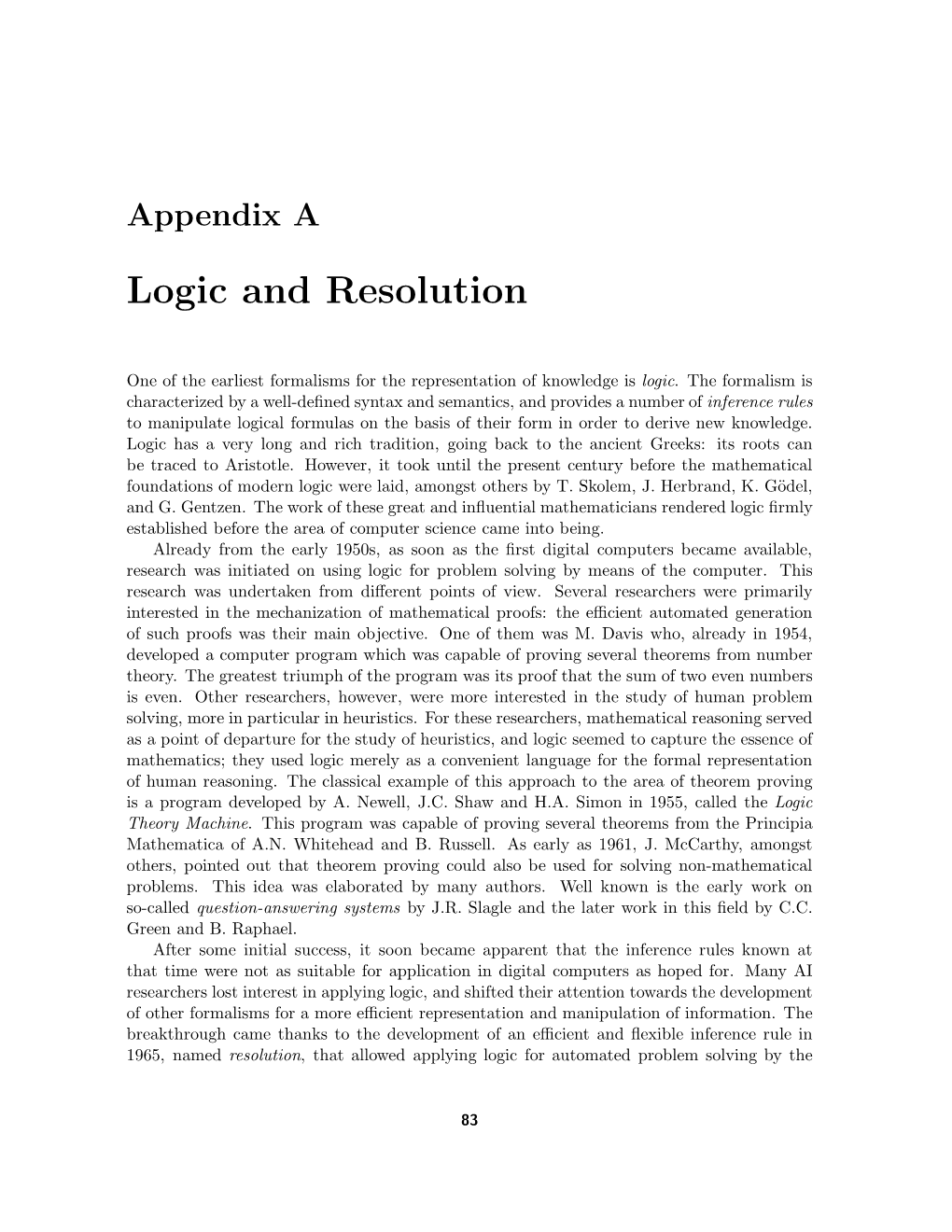 Logic and Resolution