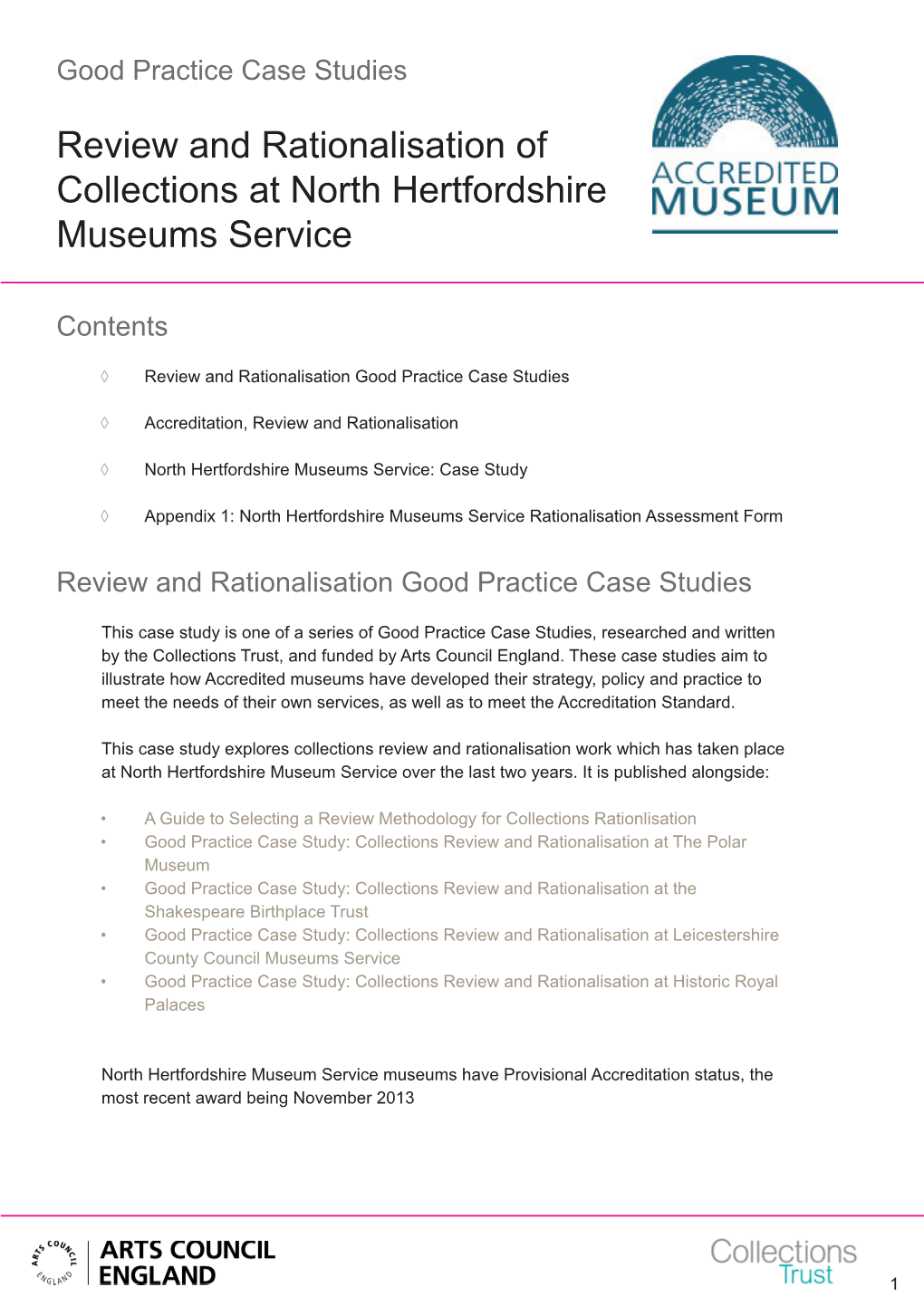 Review and Rationalisation of Collections at North Hertfordshire Museums Service
