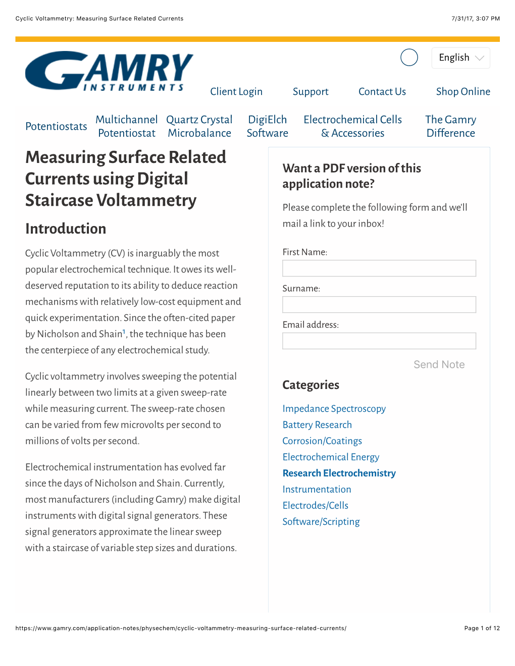 Cyclic Voltammetry: Measuring Surface Related Currents.Pdf