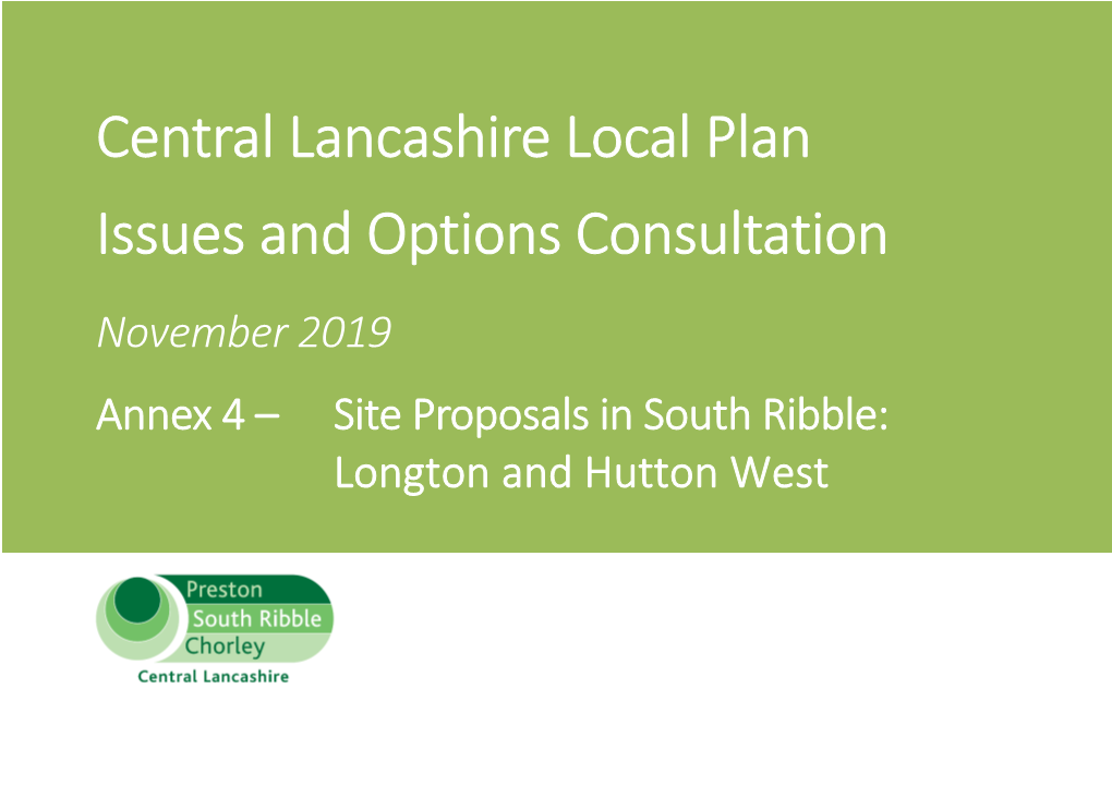 Site Proposals in South Ribble: Longton and Hutton West
