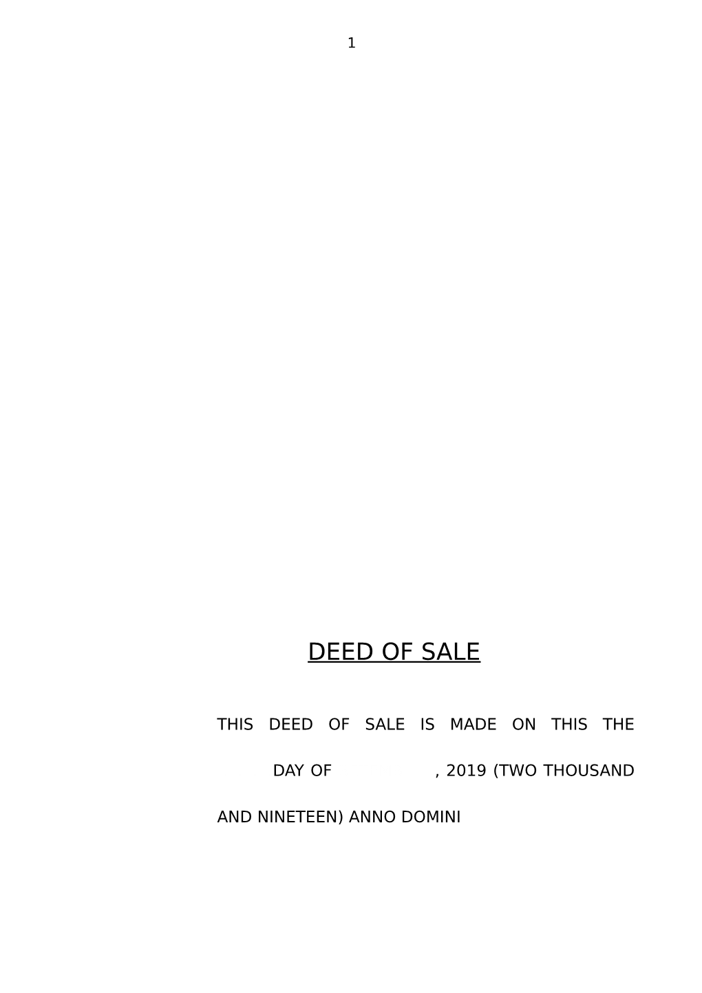 Deed of Sale