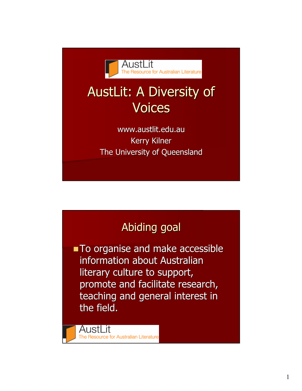 Austlit: a Diversity of Voices