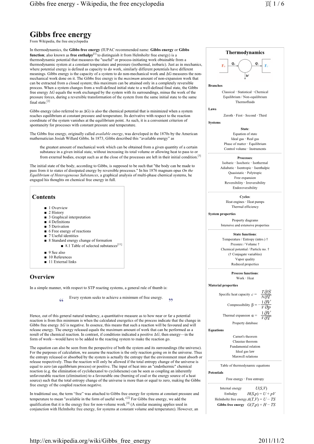 Gibbs Free Energy - Wikipedia, the Free Encyclopedia 頁 1 / 6